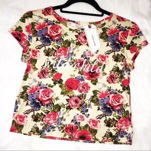 —Adam Levine— Floral Wild Child Crop Top Small